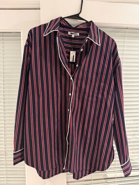Madewell Striped Poplin Button Down - Large